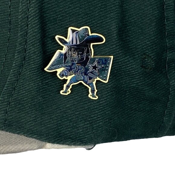 Vtg Coca Cola Monsters of the Gridiron Snapback USA Denim Green Hat Cap w Pin - Picture 5 of 14